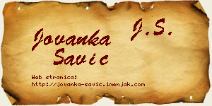 Jovanka Savić vizit kartica
